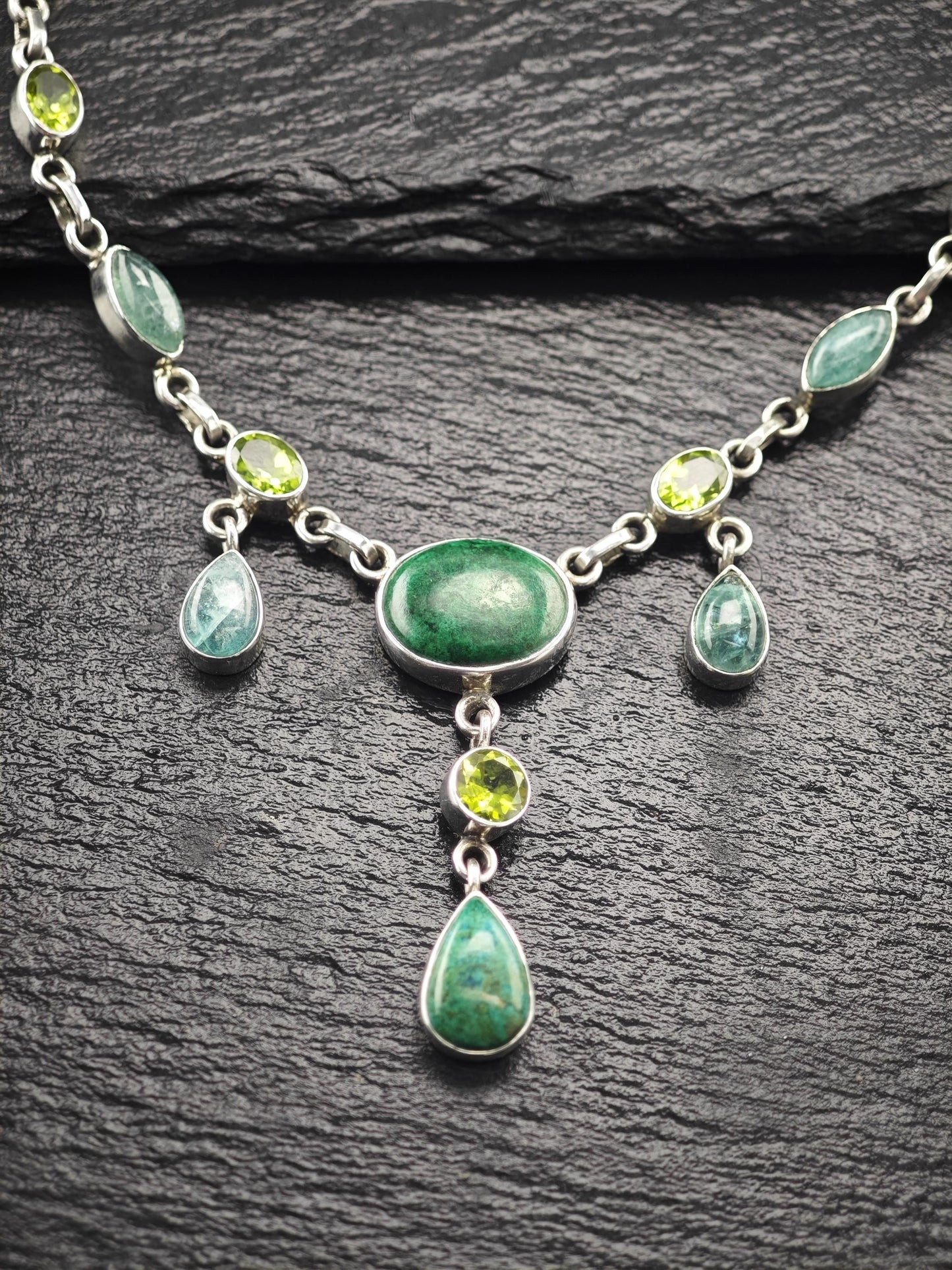 Nicky Butler Green Necklace Sterling Silver N2479
