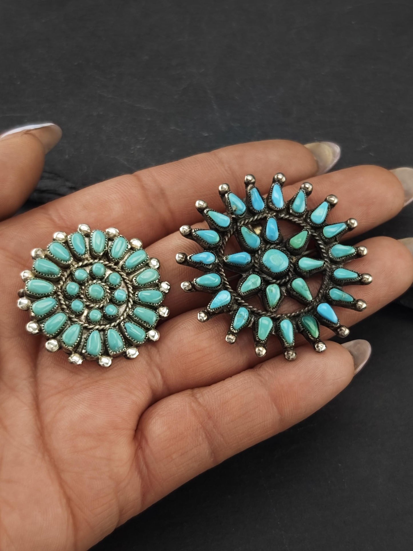 Choice of Native American, Zuni Cluster Brooch/Pendant Sterling Silver