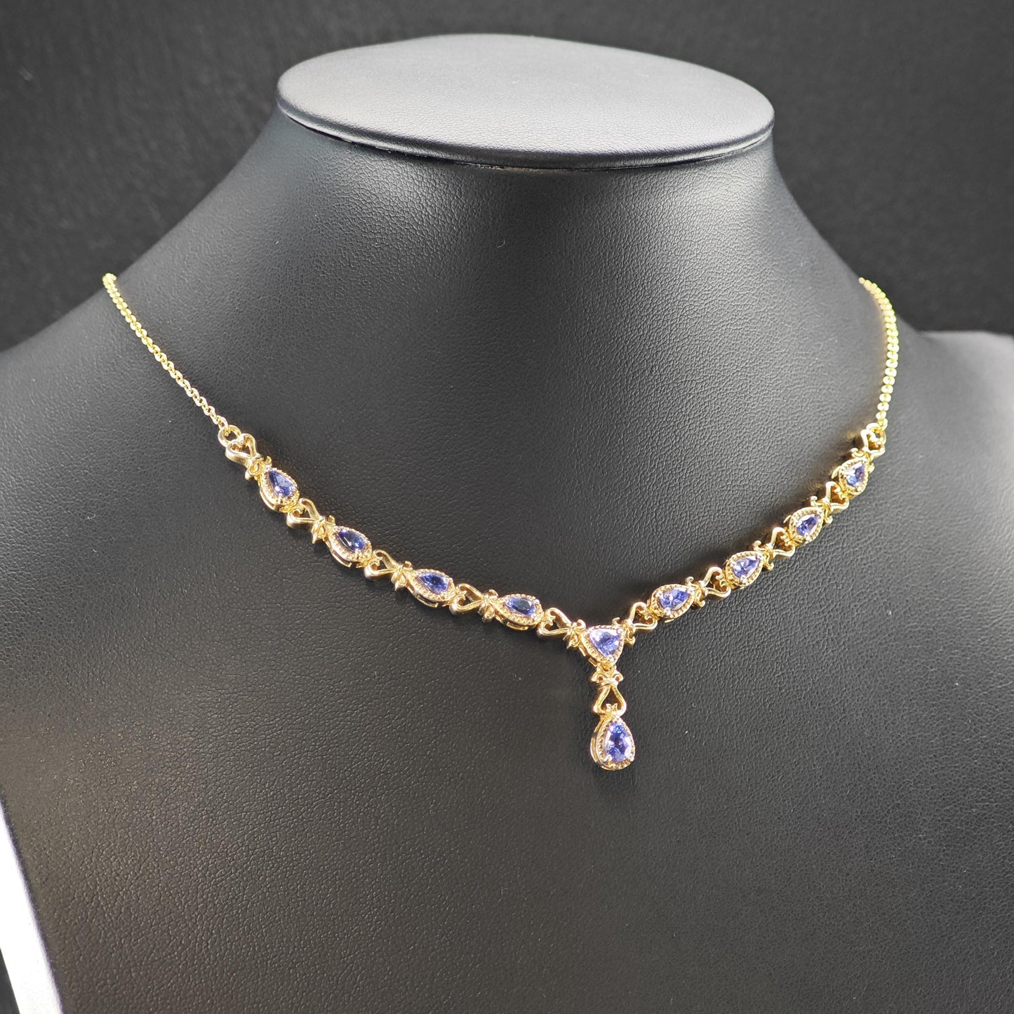 Choice of Sterling Silver Gold Plated Tanzanite Necklace N2653