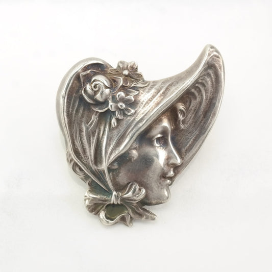 Unger Brothers Brooch Art Nouveau Sterling Silver