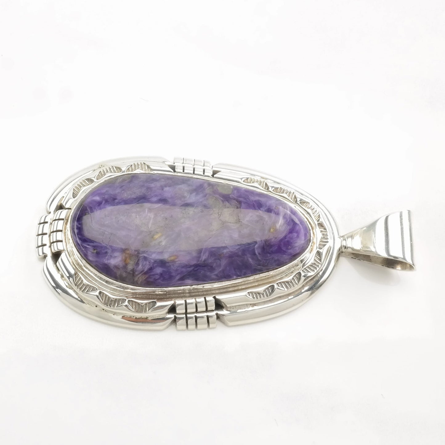 Navajo Charoite Large Sterling Silver Pendant