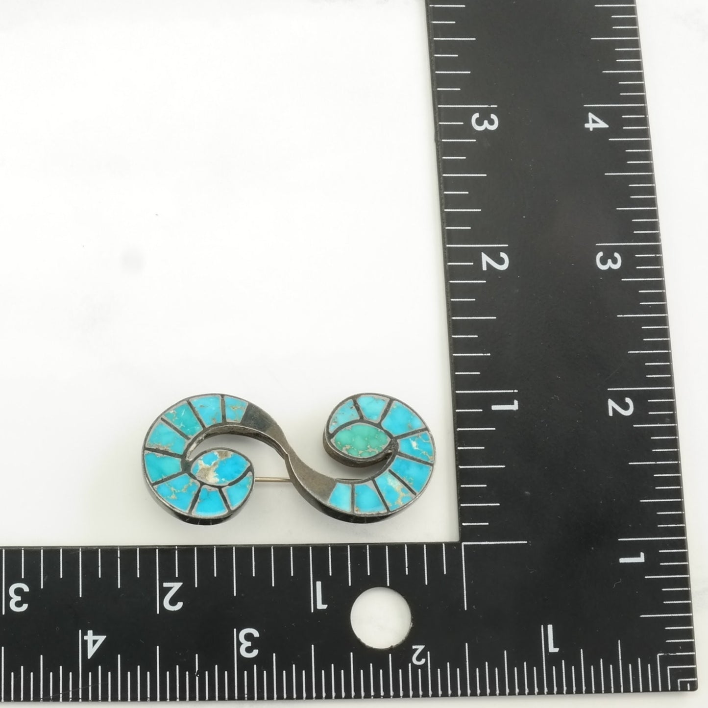 Historic, Early Zuni Inlay Sterling Silver Brooch Earrings Set , Hummingbird, Blue Turquoise