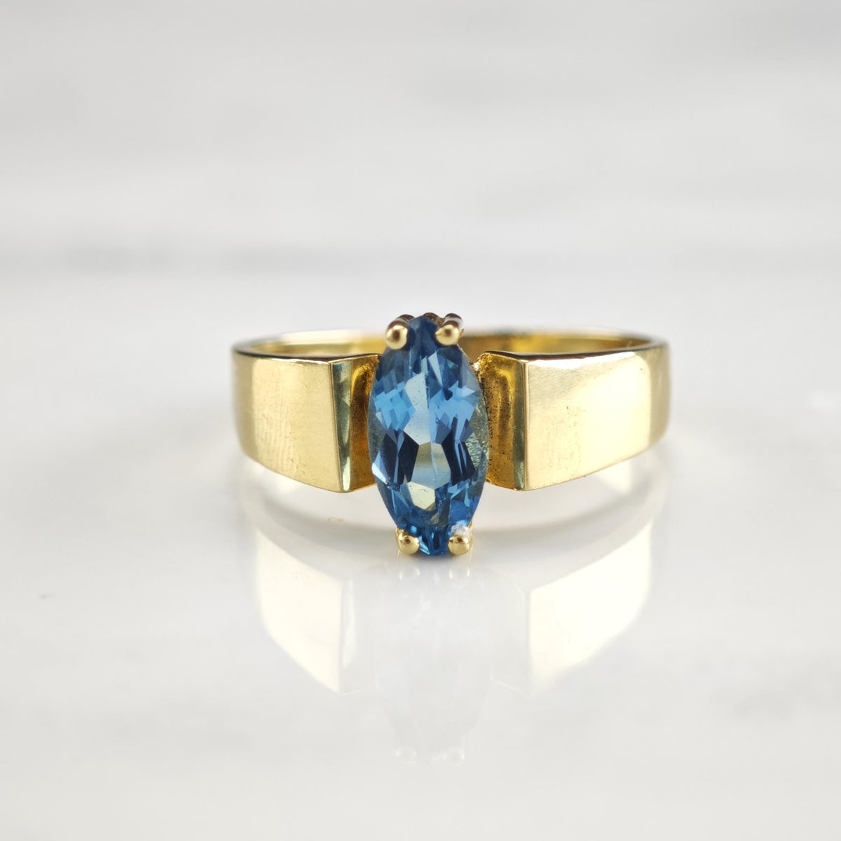 Marquis Topaz 14K Gold Ring Sz 7 1/2 R6799