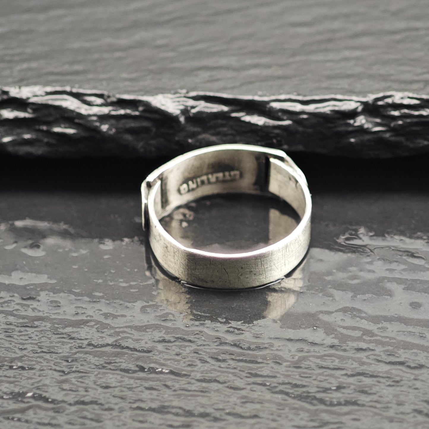 Monogrammed Forget Me Not Band Sterling Silver Ring Sz 5 1/4 R6700