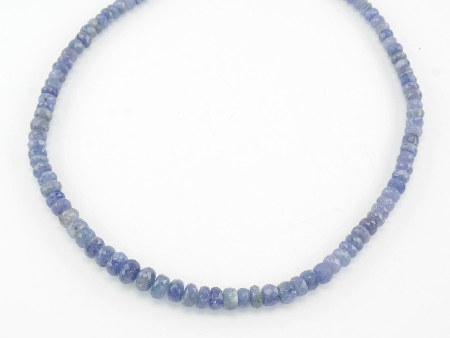 Vintage DTR Sterling Silver Opaque Tanzanite Faceted Necklace