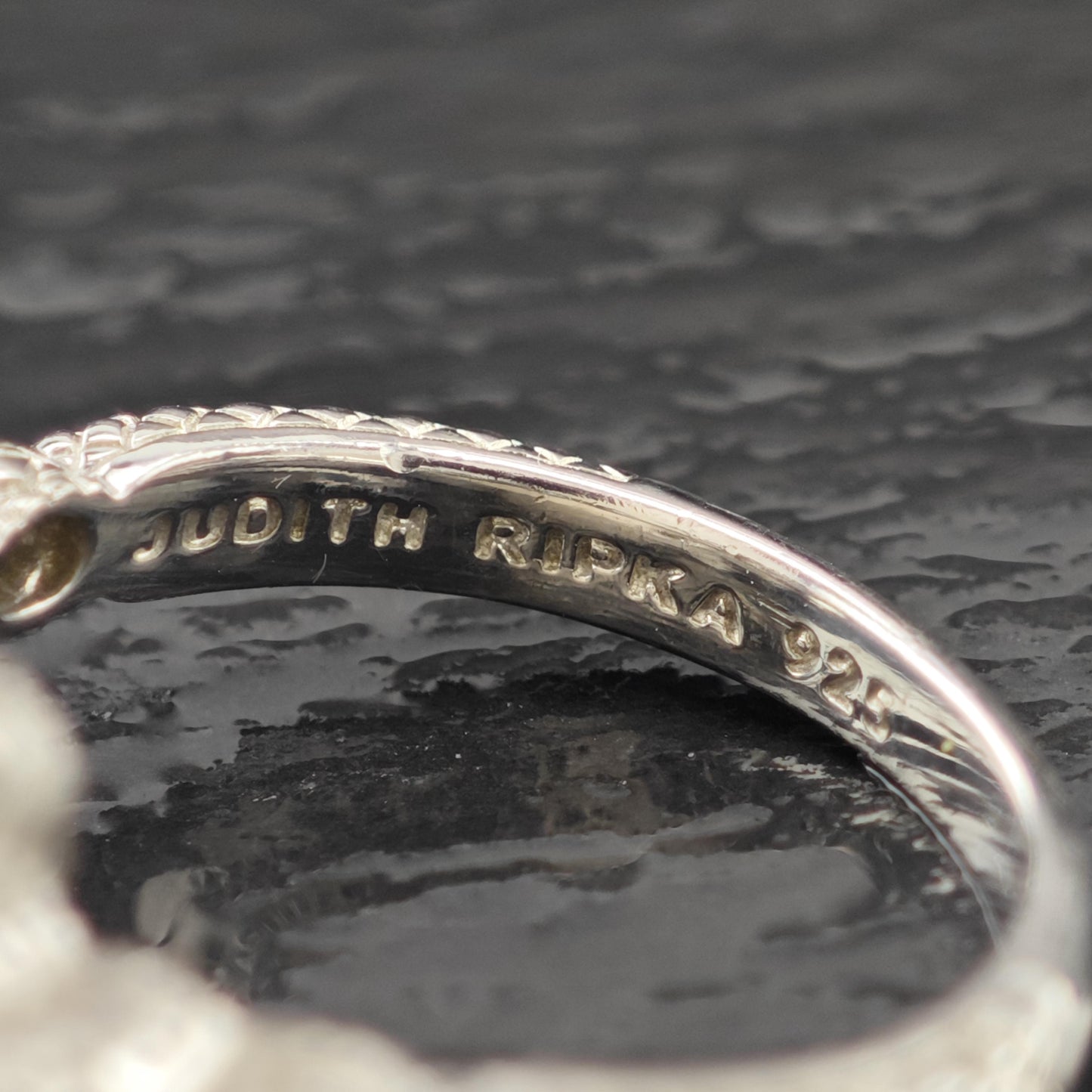 Judith Ripka CZ Floral Sterling Silver Ring Sz 10