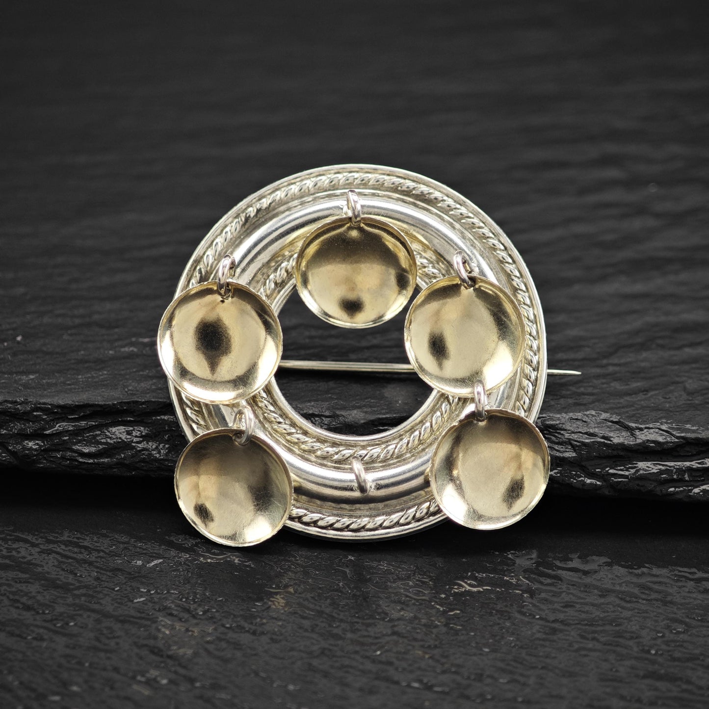 Vintage Scandinavian Abstract Sterling Silver Brooch