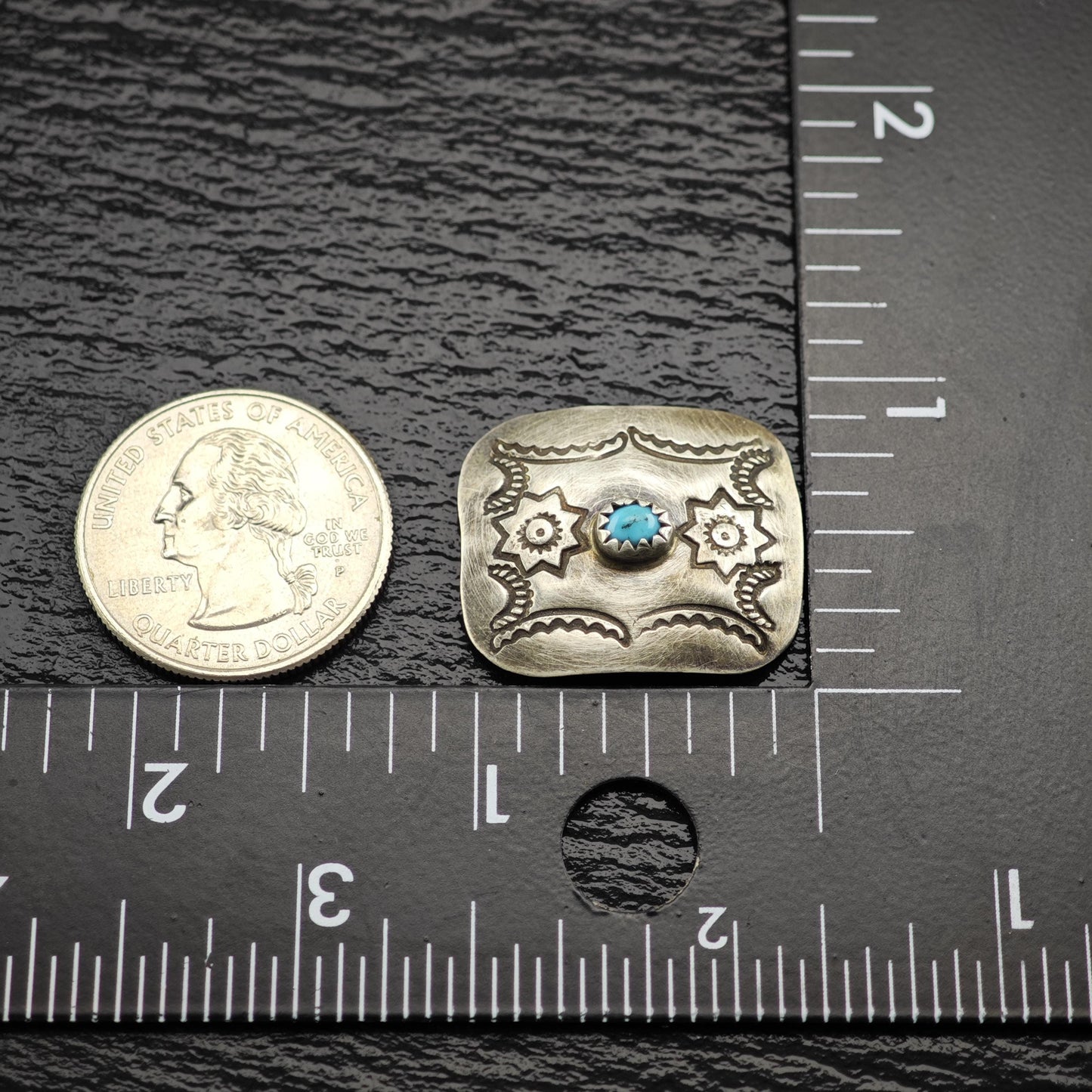 Turquoise Sterling Silver Floral Native American Belt Buckle and Conchos