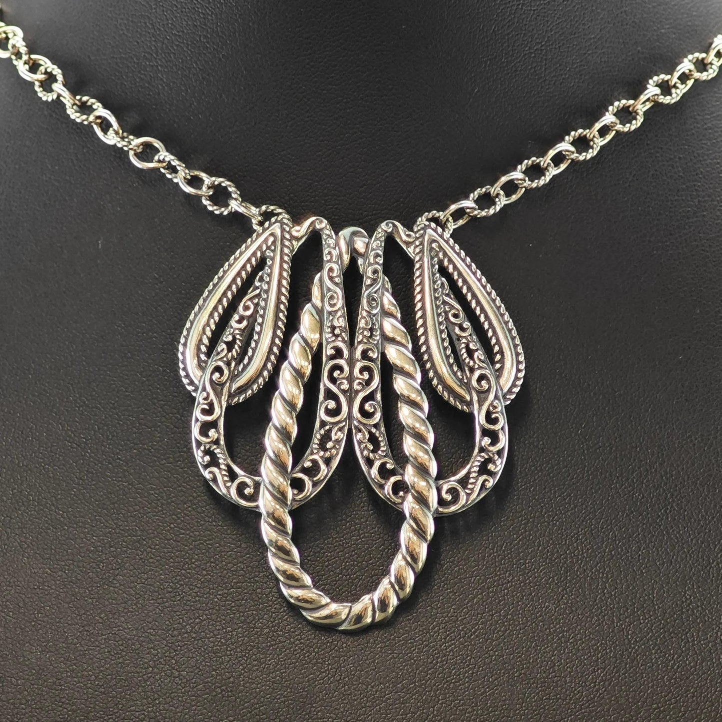 Vintage Carolyn Pollack Lasting Connections Necklace Sterling Silver Adjustable 19 1/2" N2660