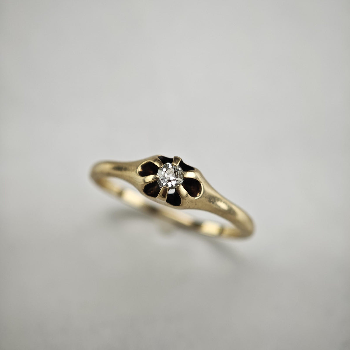 AS IS Antique Diamond 14K Gold Ring Sz 6 R6809
