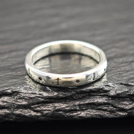 Retired James Avery Anchor 3mm Band Sterling Silver R5850