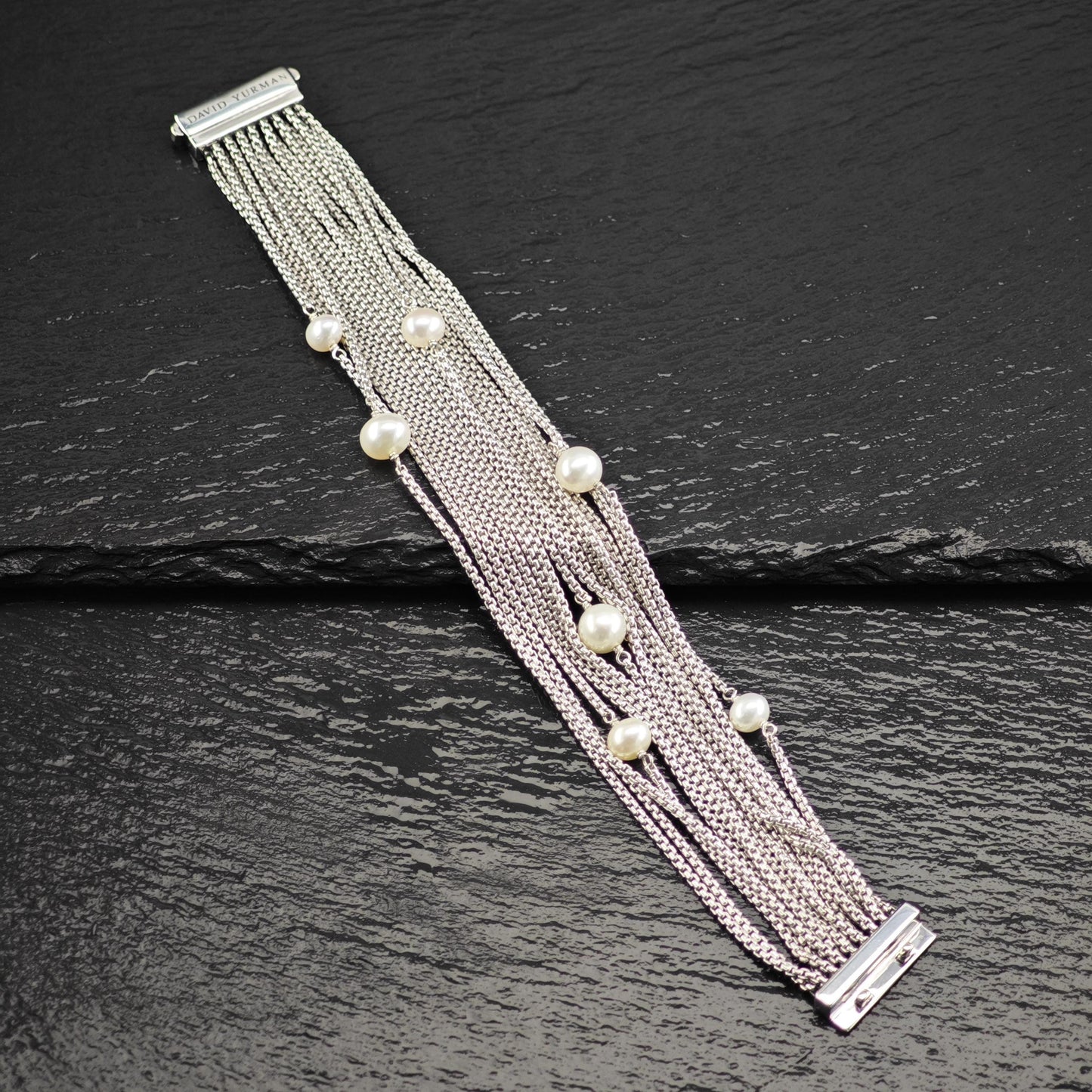 David Yurman Pearl Bracelet Multi Chain Sterling Silver