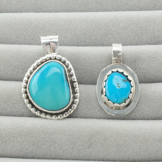 Vintage Southwest Turquoise Sterling Silver Pendant