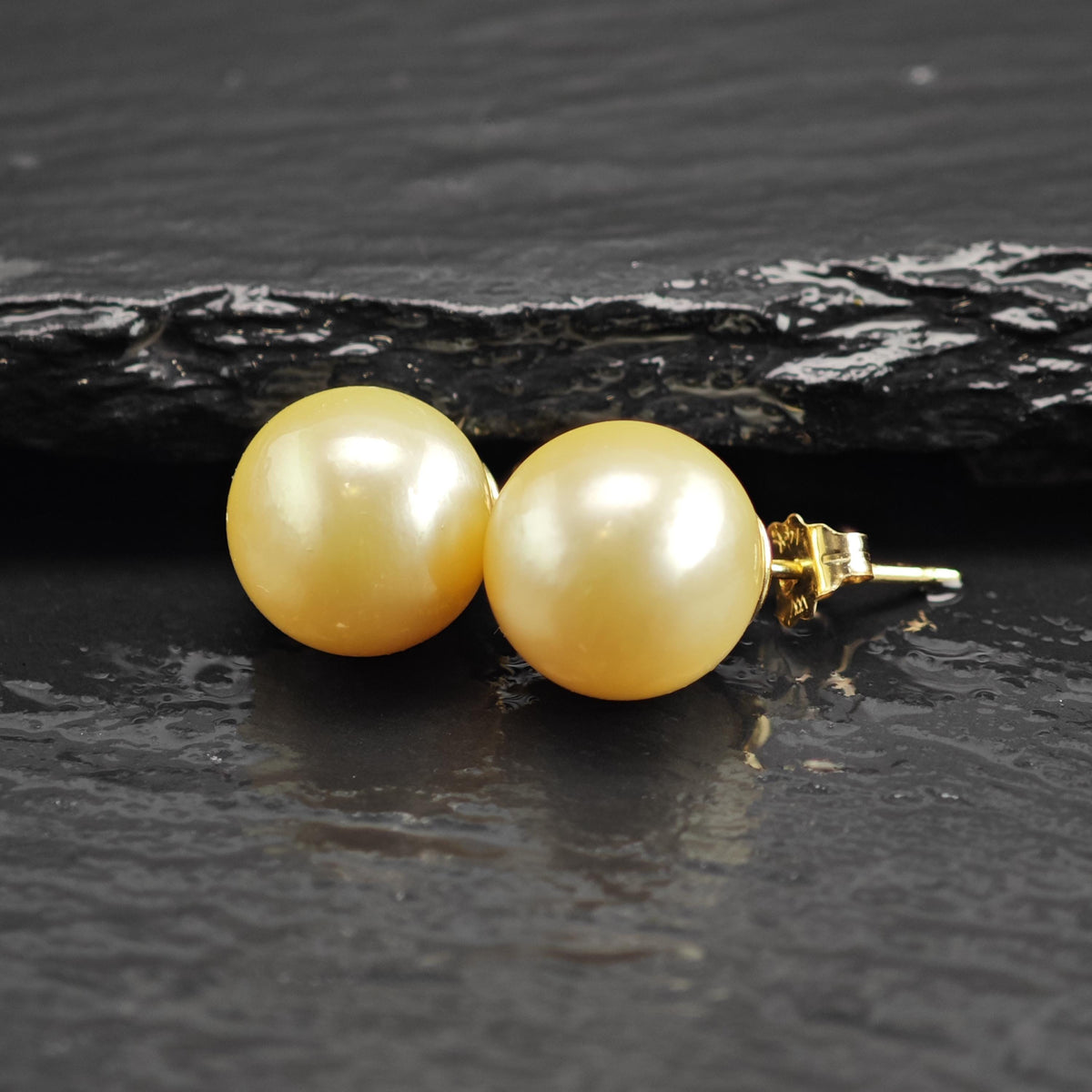 Choice of 11mm Gray or Ivory Pearl, 14K Gold Stud Earrings ER3225