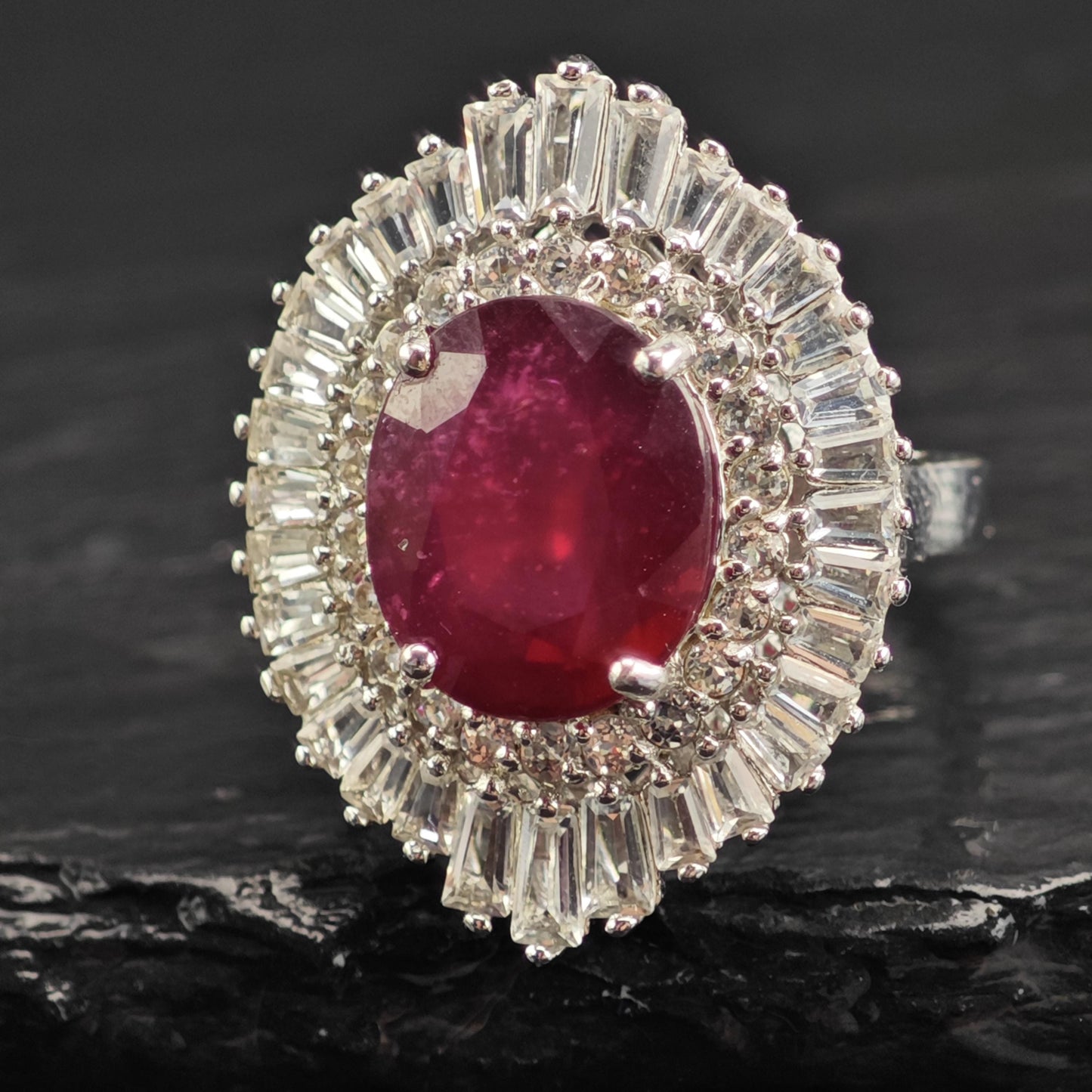 LGF Ruby & Topaz Ballerina Sterling Silver Ring Sz 6 R6585