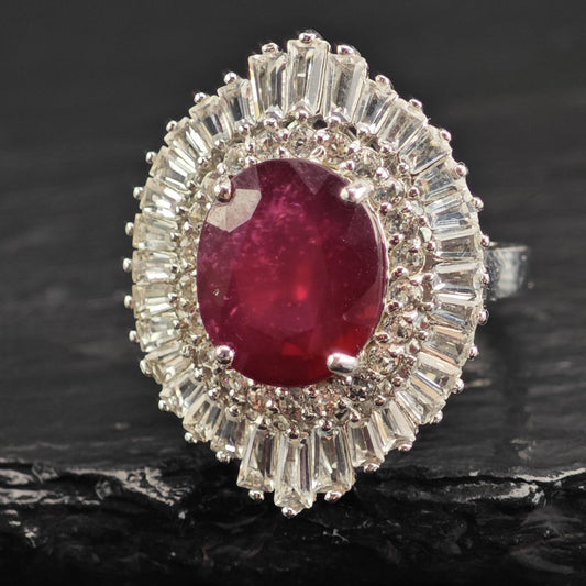 LGF Ruby & Topaz Ballerina Sterling Silver Ring Sz 6 R6585