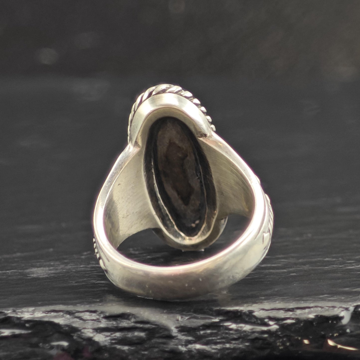 Relios Multistone Inlay Sterling Silver Ring Sz 7 1/4 R6560