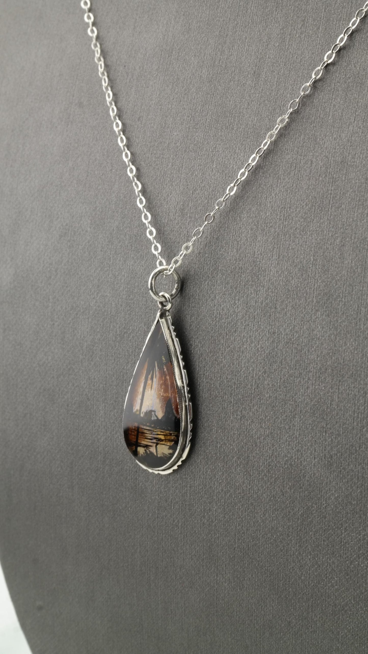 Art Deco Butterfly Wing Necklace Sterling Silver