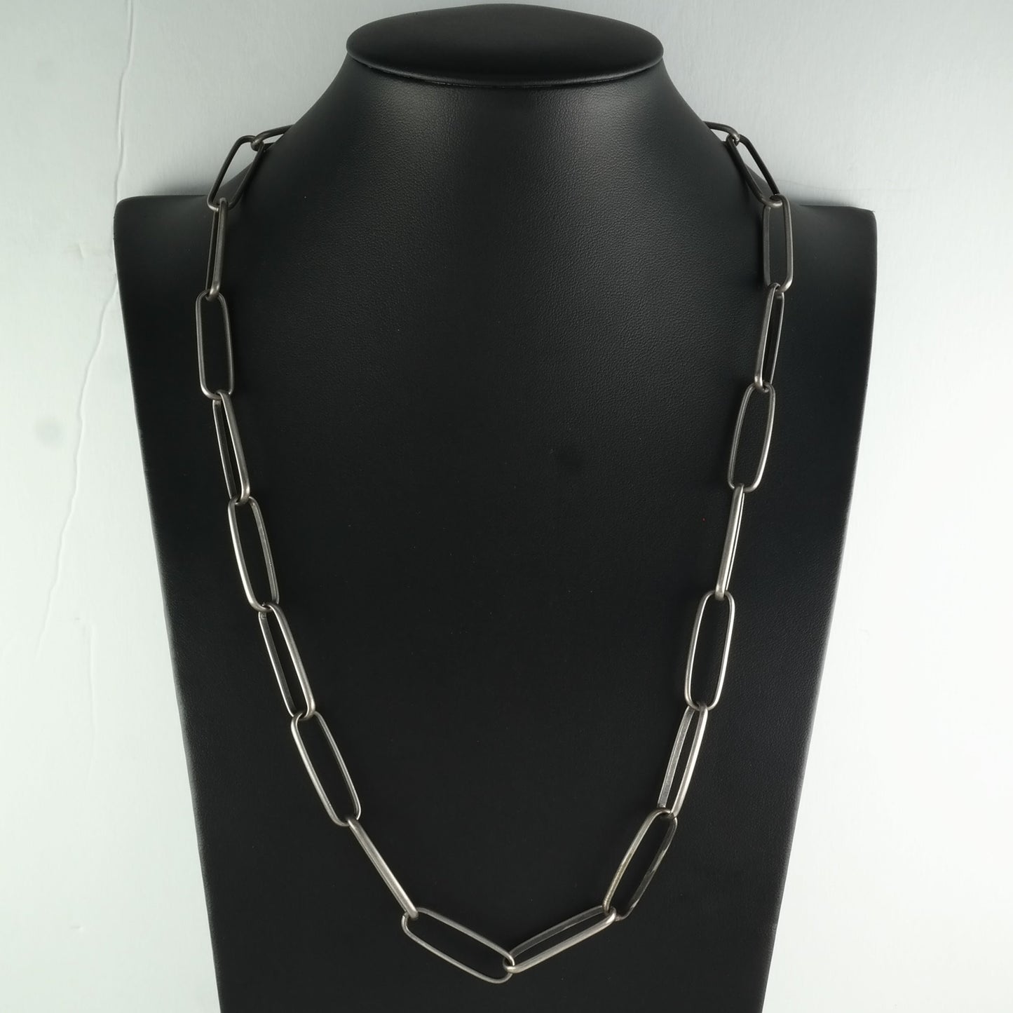 Native American Sterling Silver Paperclip Chain Handmade Chain Necklace