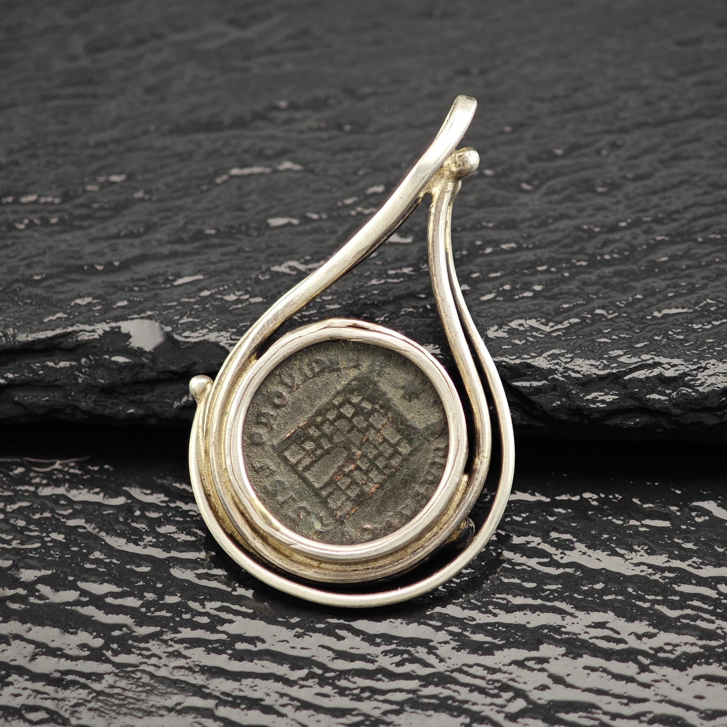 Replica Ancient Roman Coin Pendant Sterling Silver