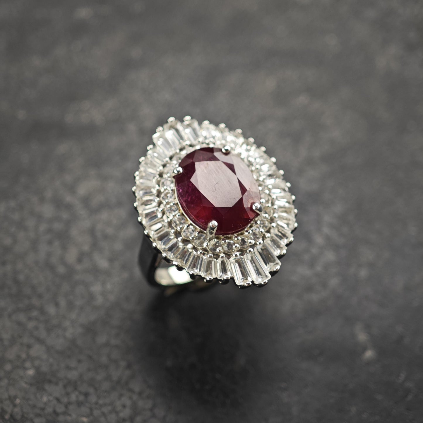 LGF Ruby & Topaz Ballerina Sterling Silver Ring Sz 6 R6585