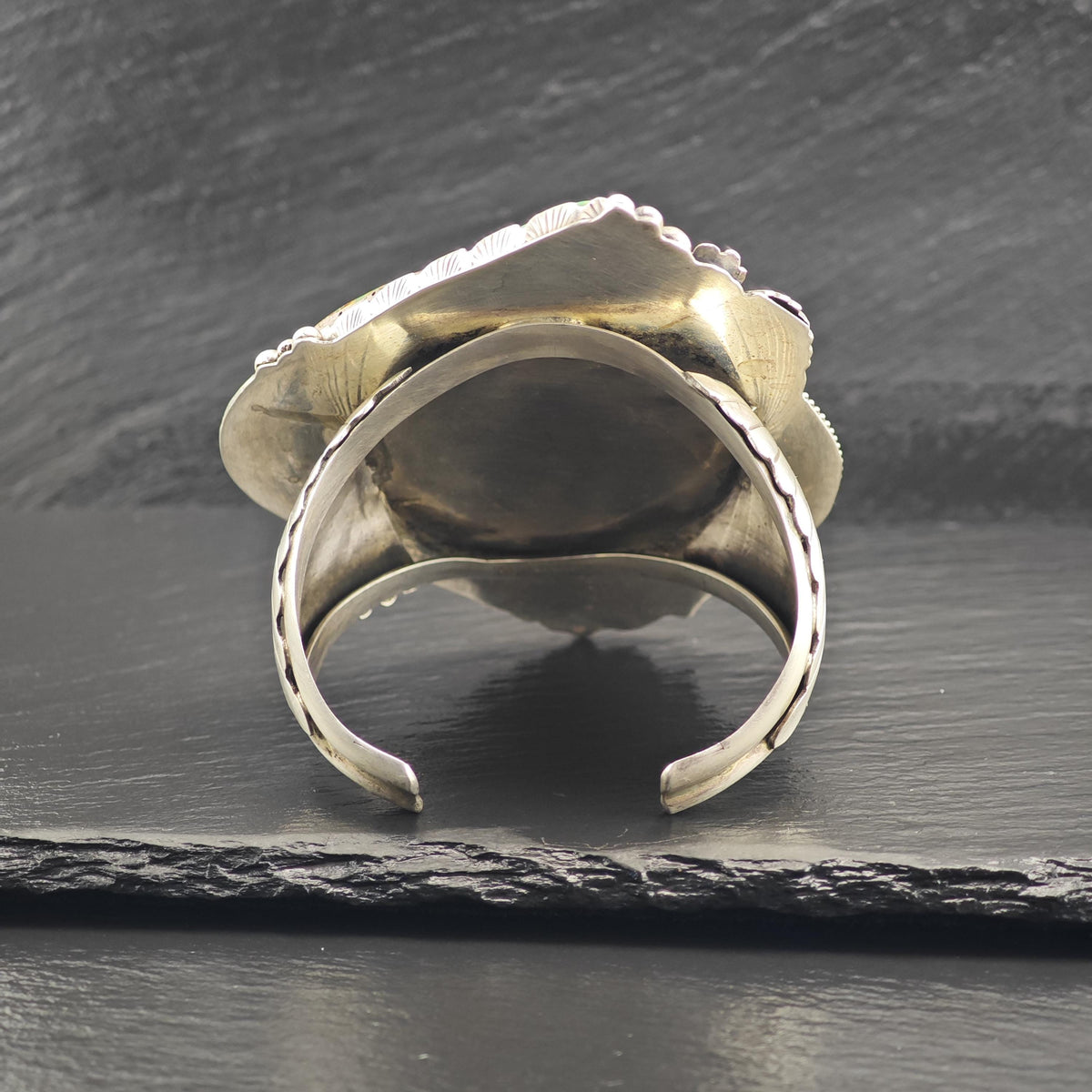 AS IS SW Stabilized Large Turquoise Sterling Silver Cuff Sz 6 1/2" BR3114