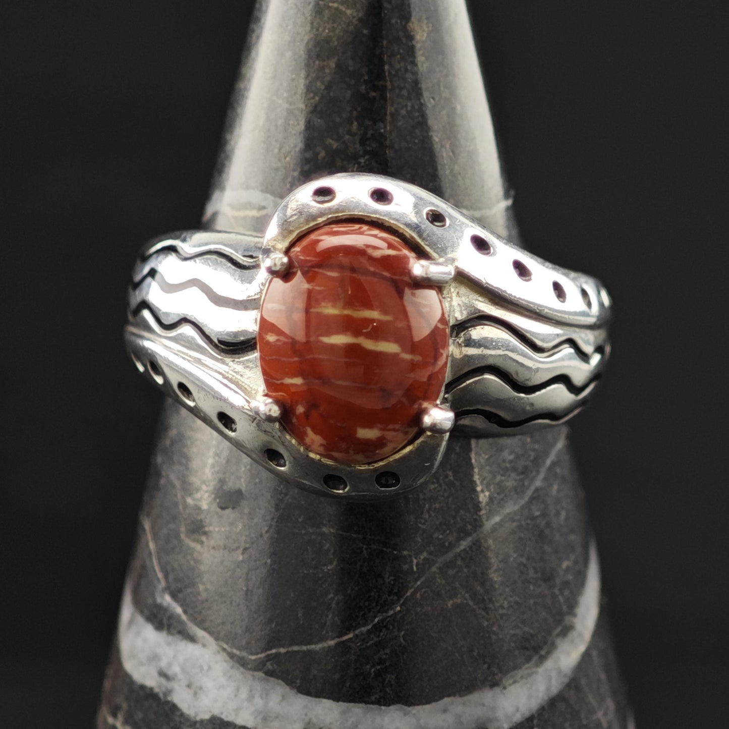 Red Jasper Ring Sterling Silver Jewelry Size 7 R6140