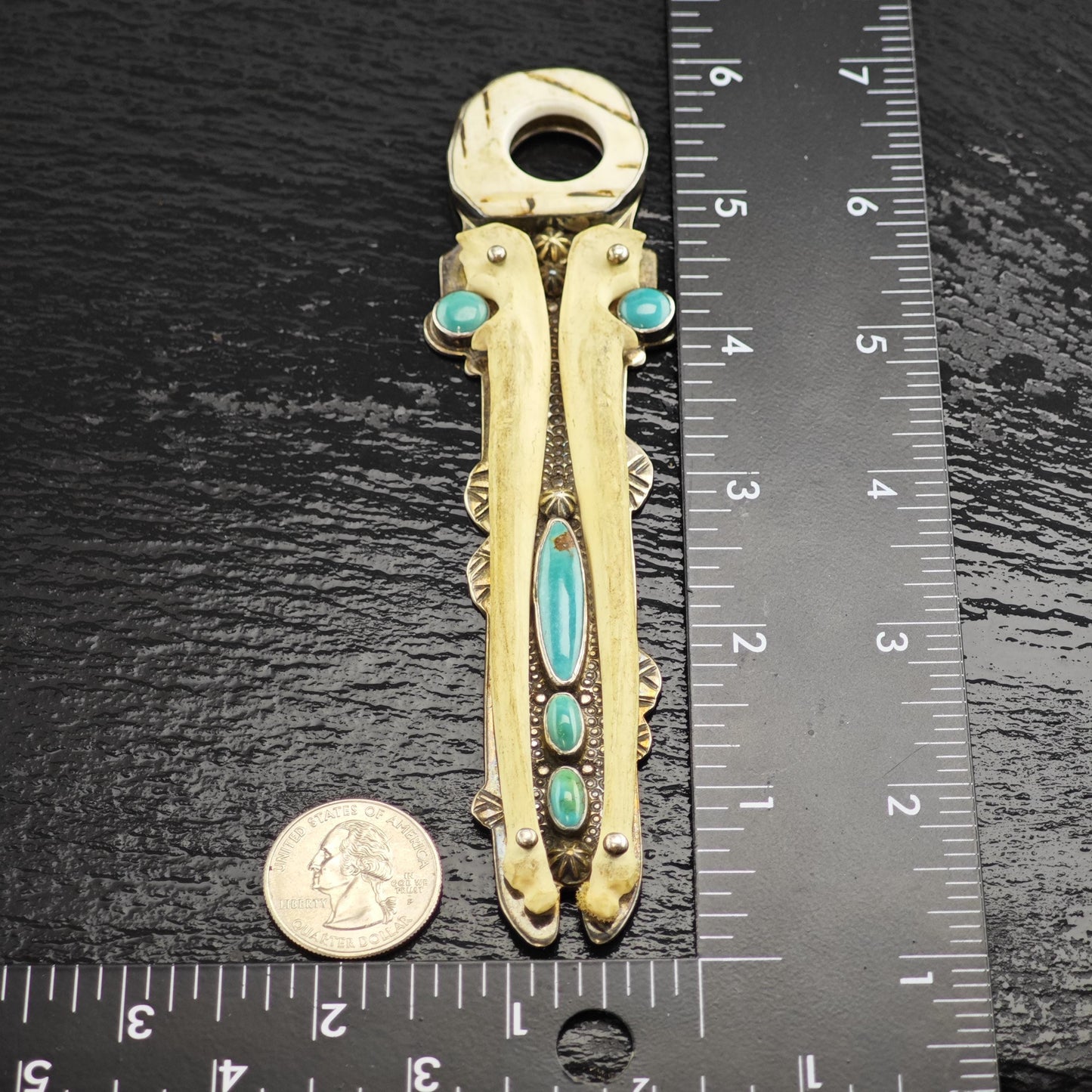 Turquoise Large Artifact by Melanie Deluca Sterling Silver