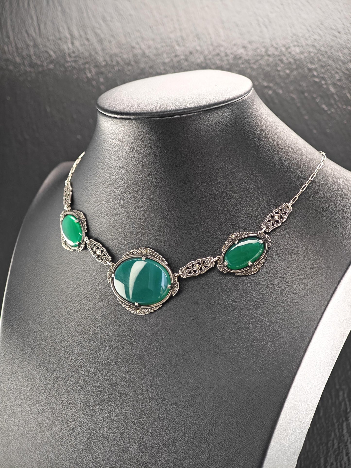 Green Necklace Sterling Silver N2518