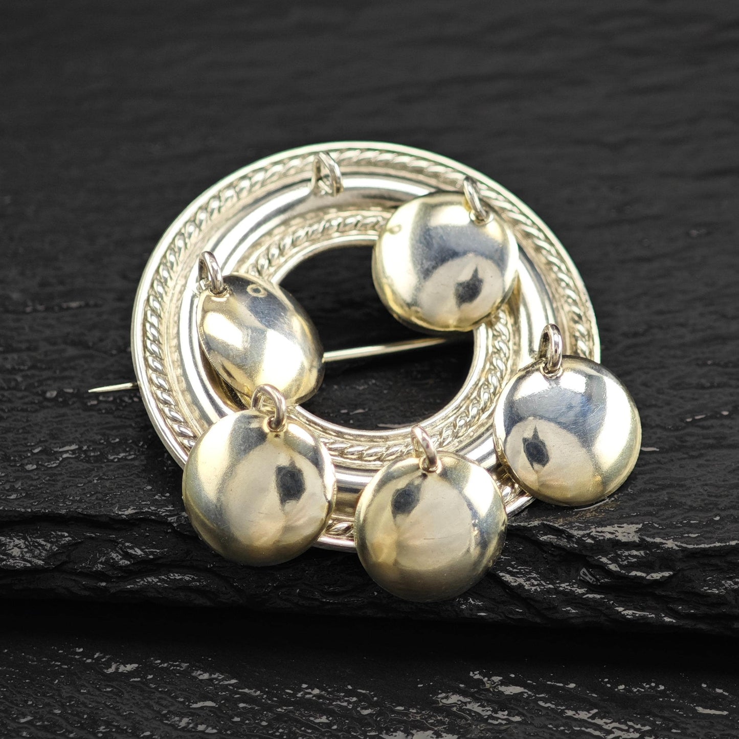 Vintage Scandinavian Abstract Sterling Silver Brooch