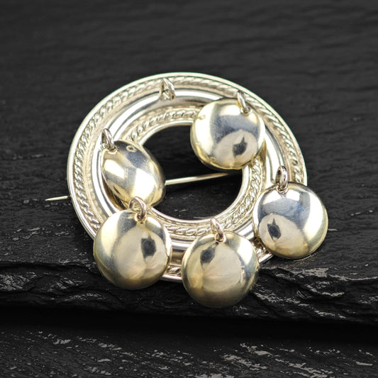 Vintage Scandinavian Abstract Sterling Silver Brooch