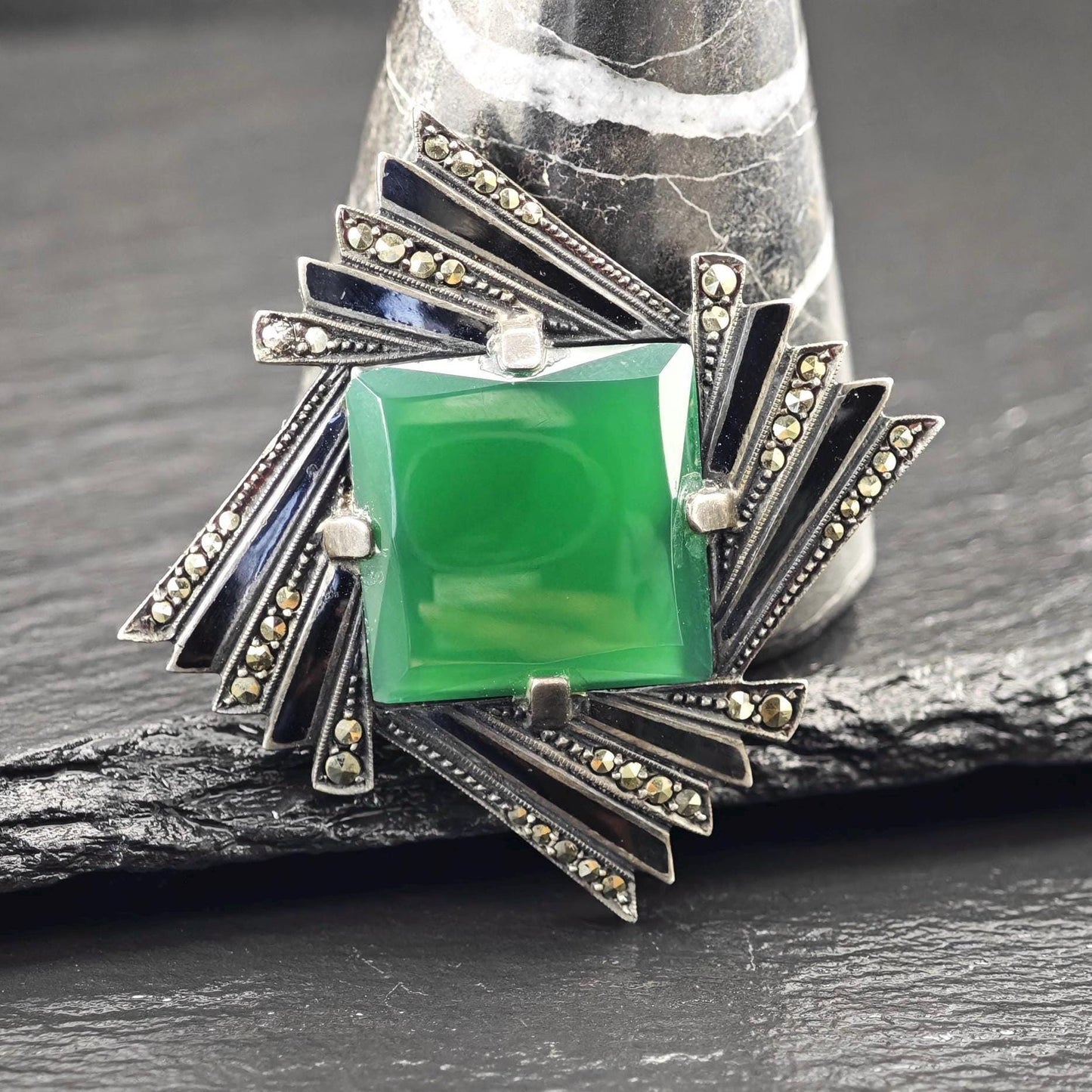 German Art Deco, Abstract Brooch Sterling Silver