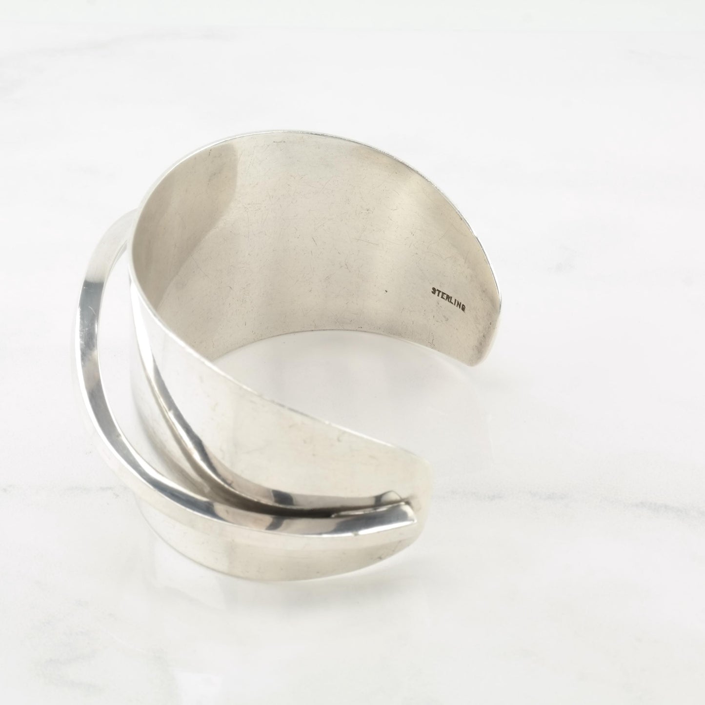 MCM, Henry Steig, 38mm Wide, Modernist Sterling Silver Cuff Bracelet