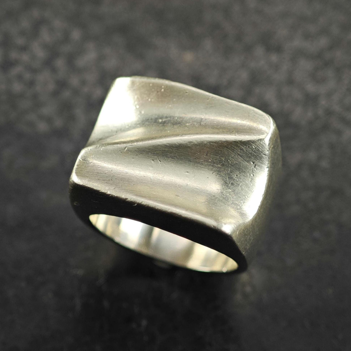 Heavy Abstract Sterling Silver Ring Sz 6 R6872