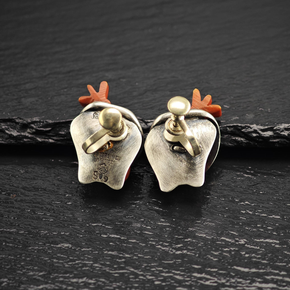 Taxco Salvador Teran Screw Back Sterling Silver Earrings ER3228Gra