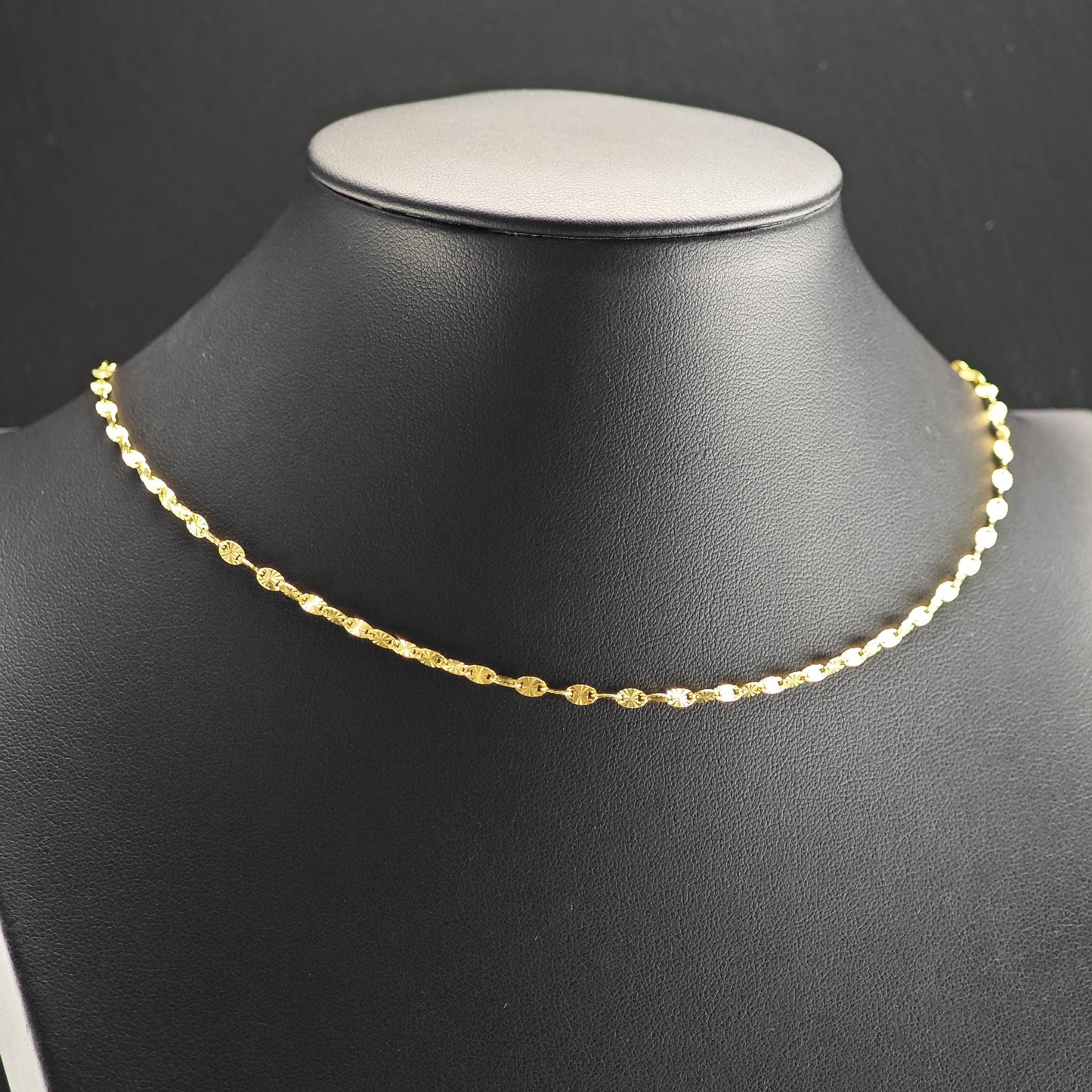 Gold Plated Marina Link Chain Italy Sterling Silver Necklace N2760