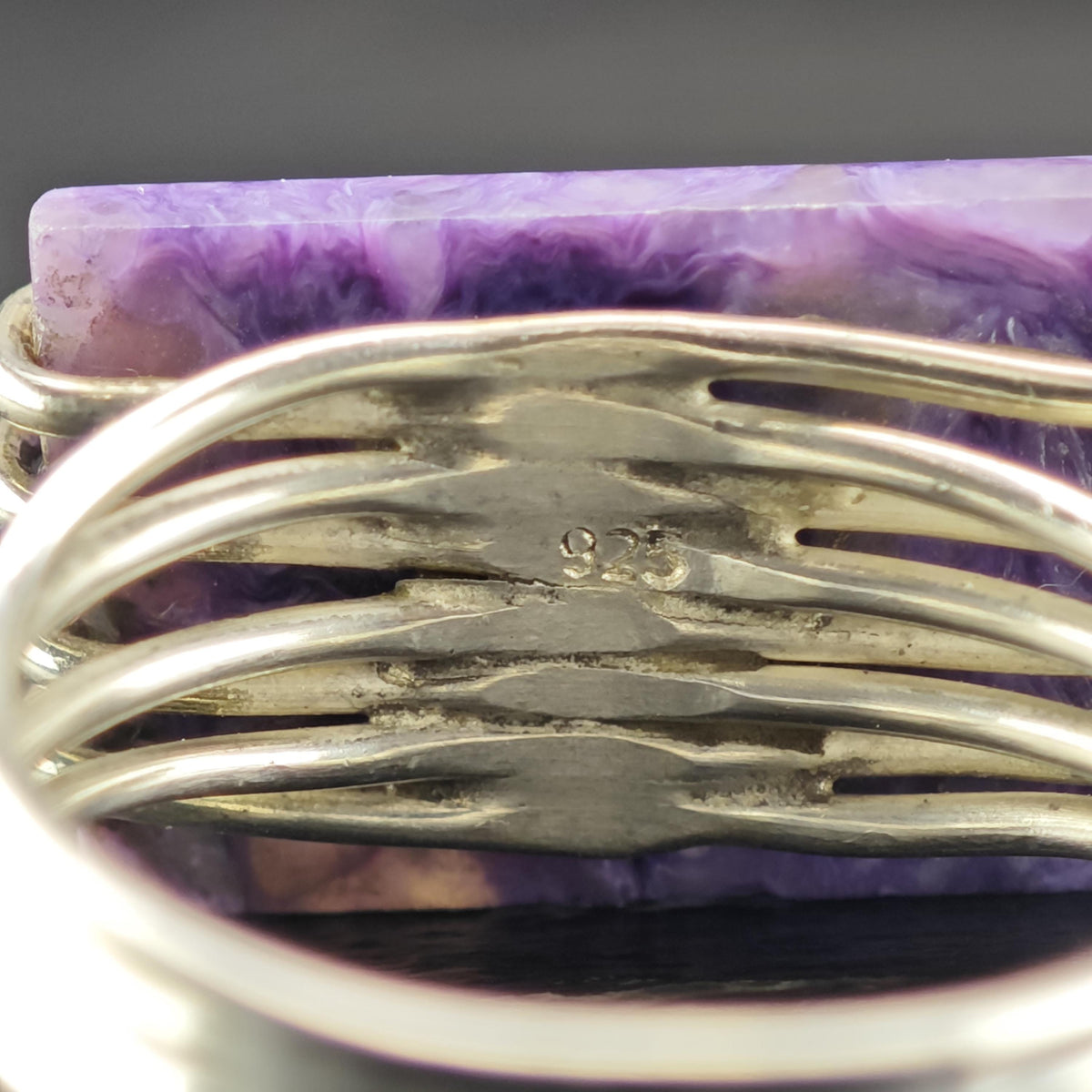 Charoite Sterling Silver Ring Sz 10 1/2 R6849