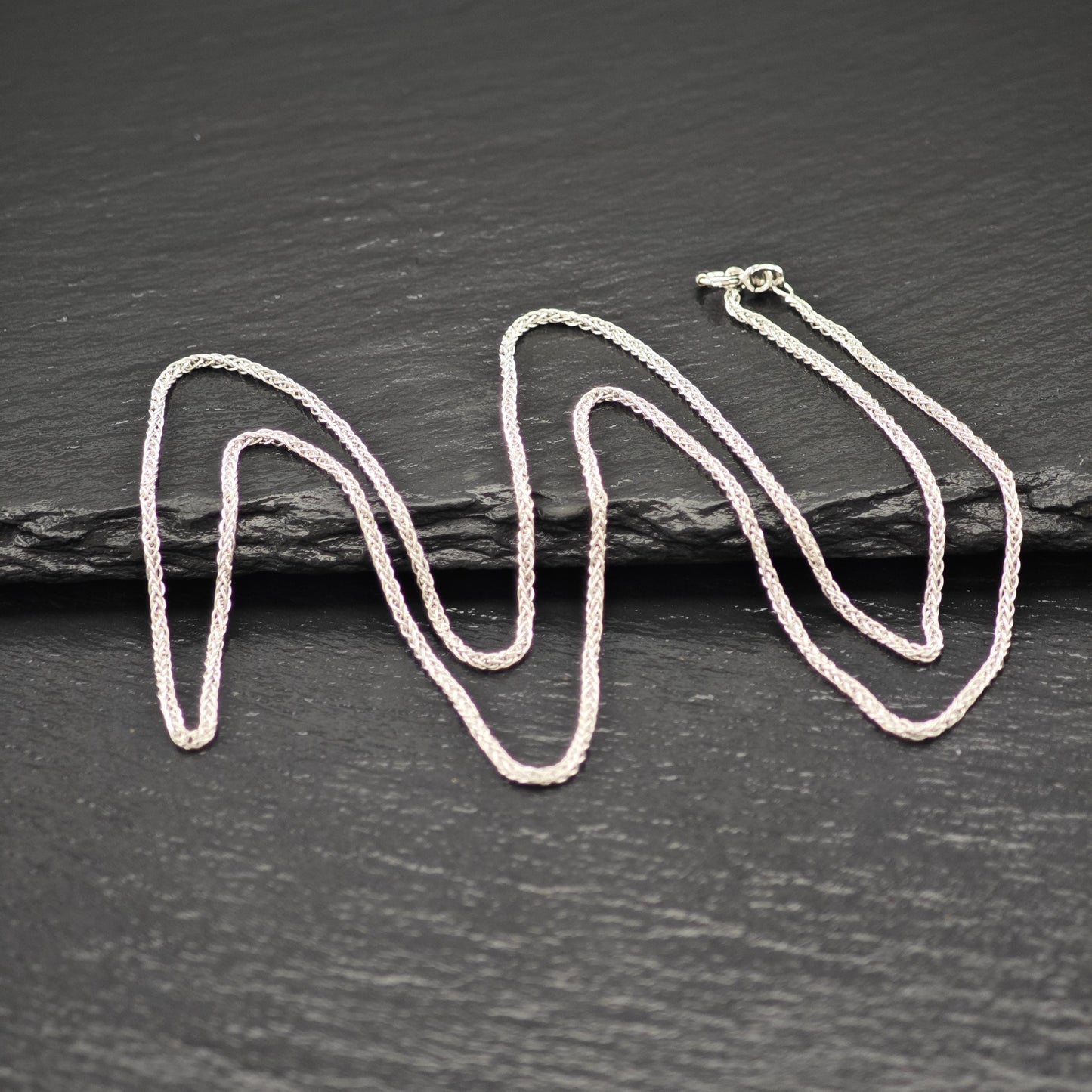 Sterling Silver Minimalist 1mm Foxtail Snake Chain Necklace 22" N2649
