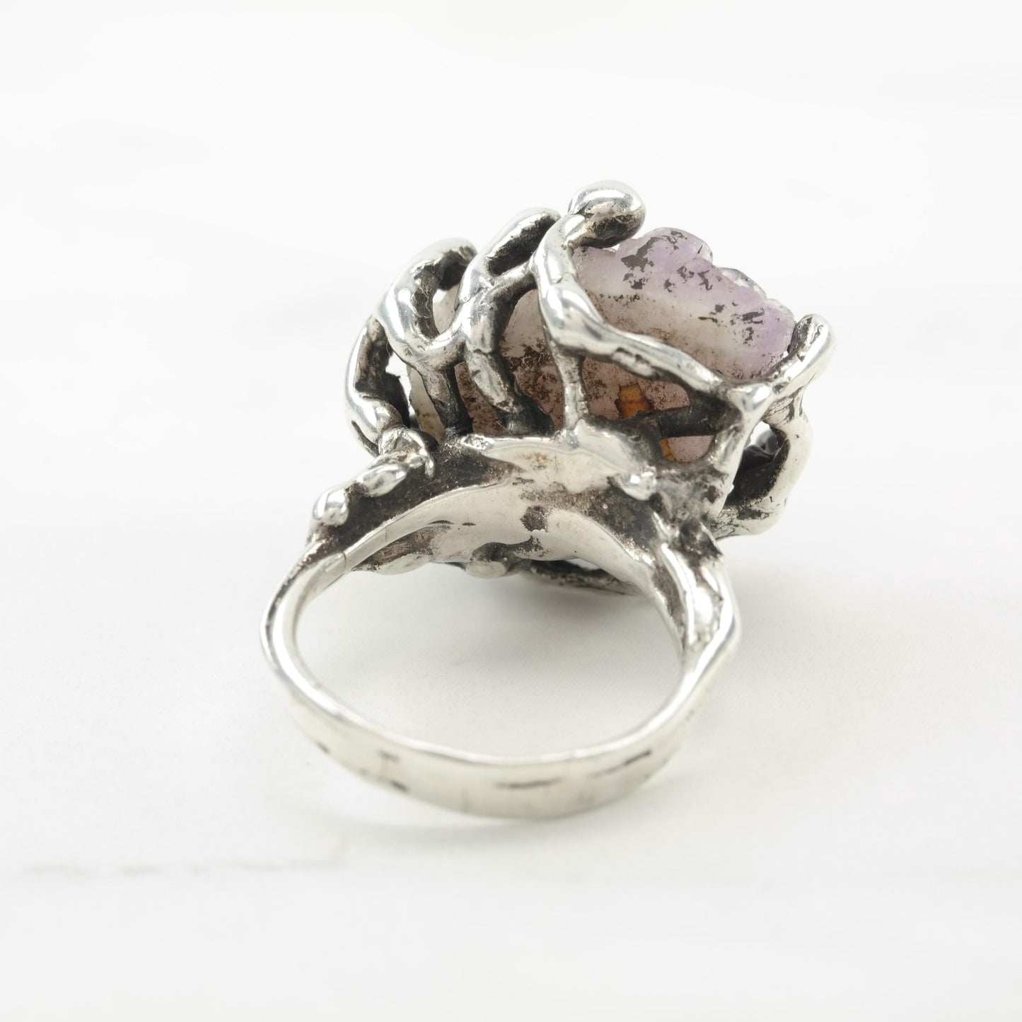 Abstract, Brutalist Sterling Silver Ring Sz7 1/2 R5668