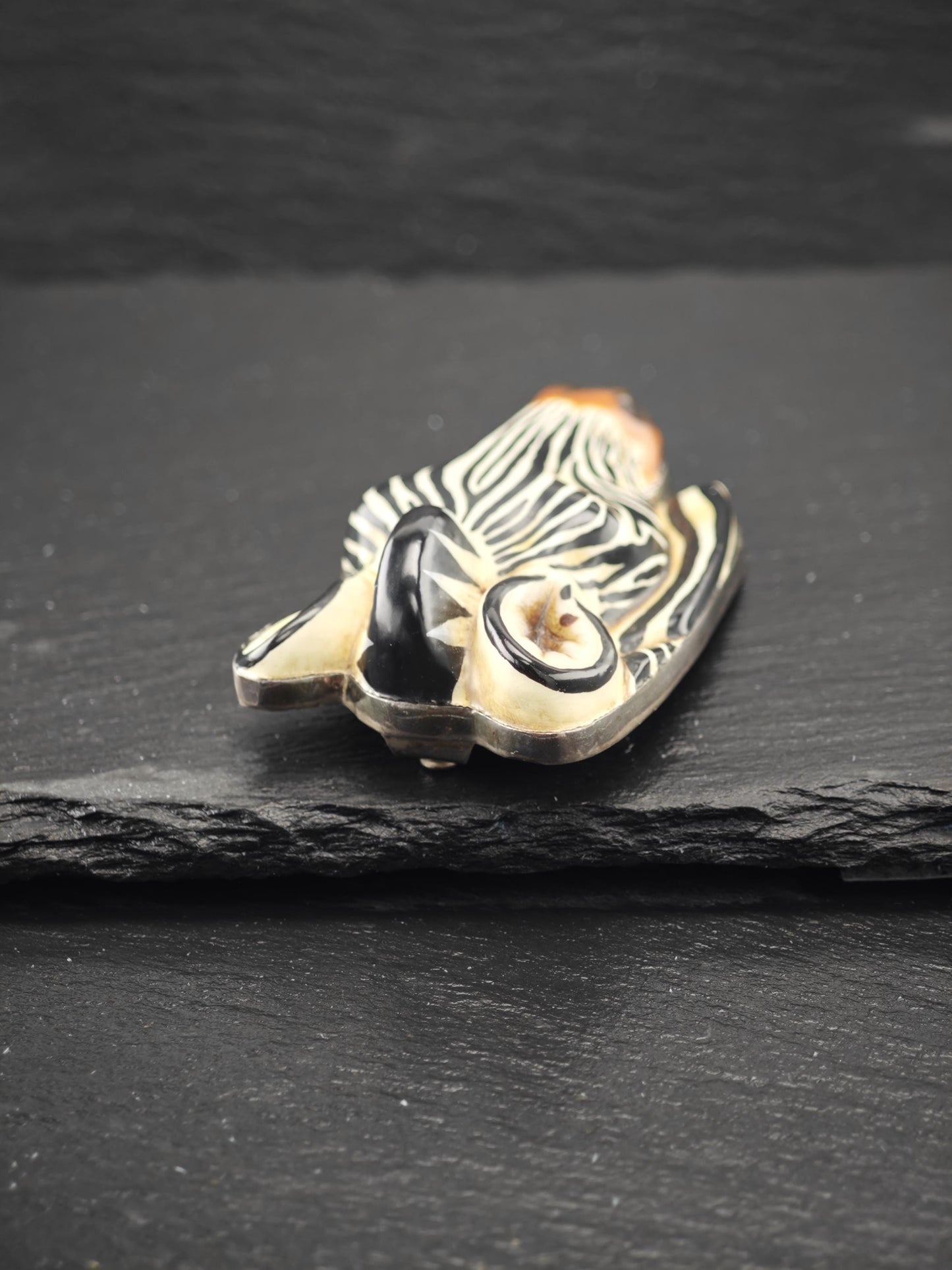Sergio Bustamante Sterling Silver Brooch Pendant Zebra Multi-color B2053