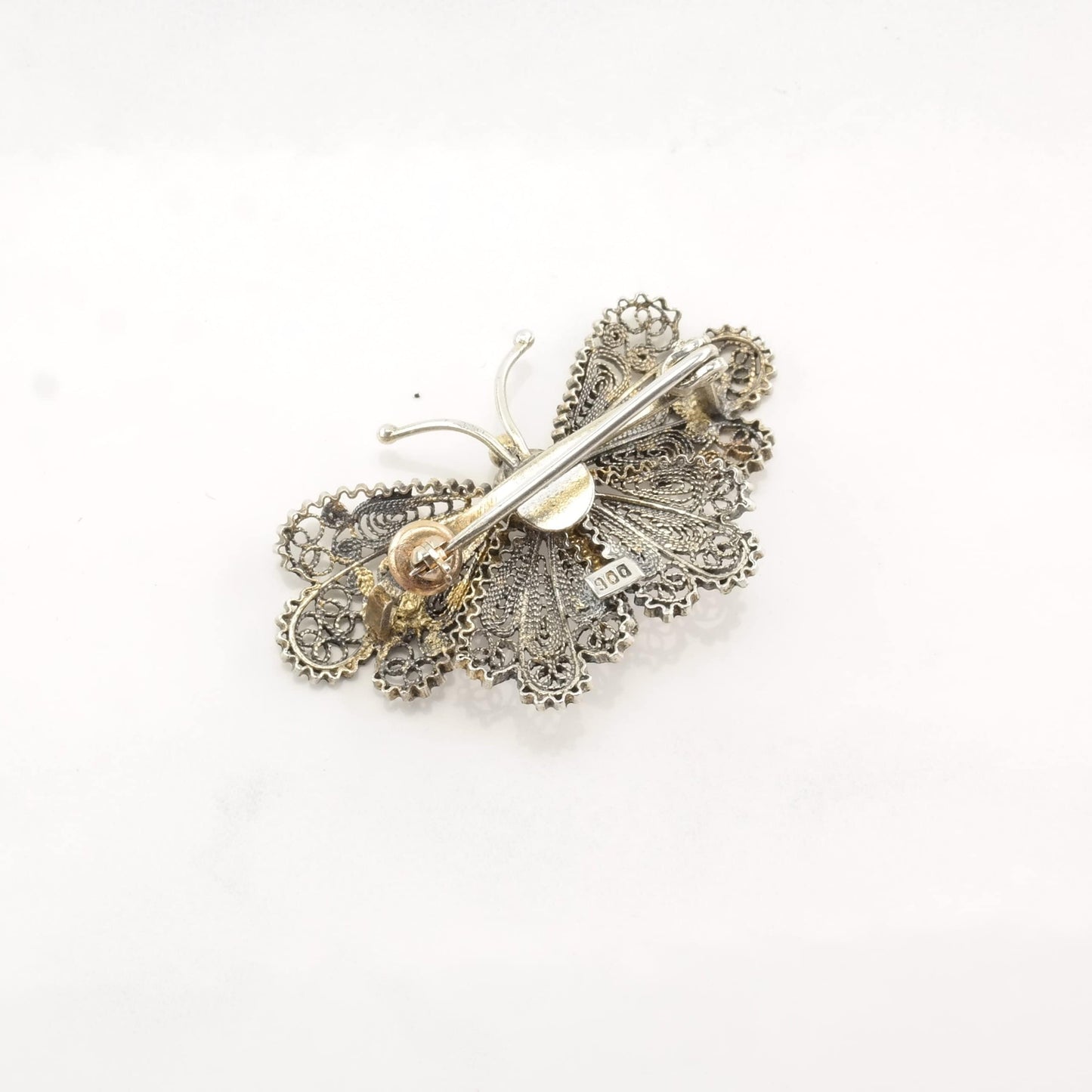 Art Deco Sterling Silver Brooch Filigree