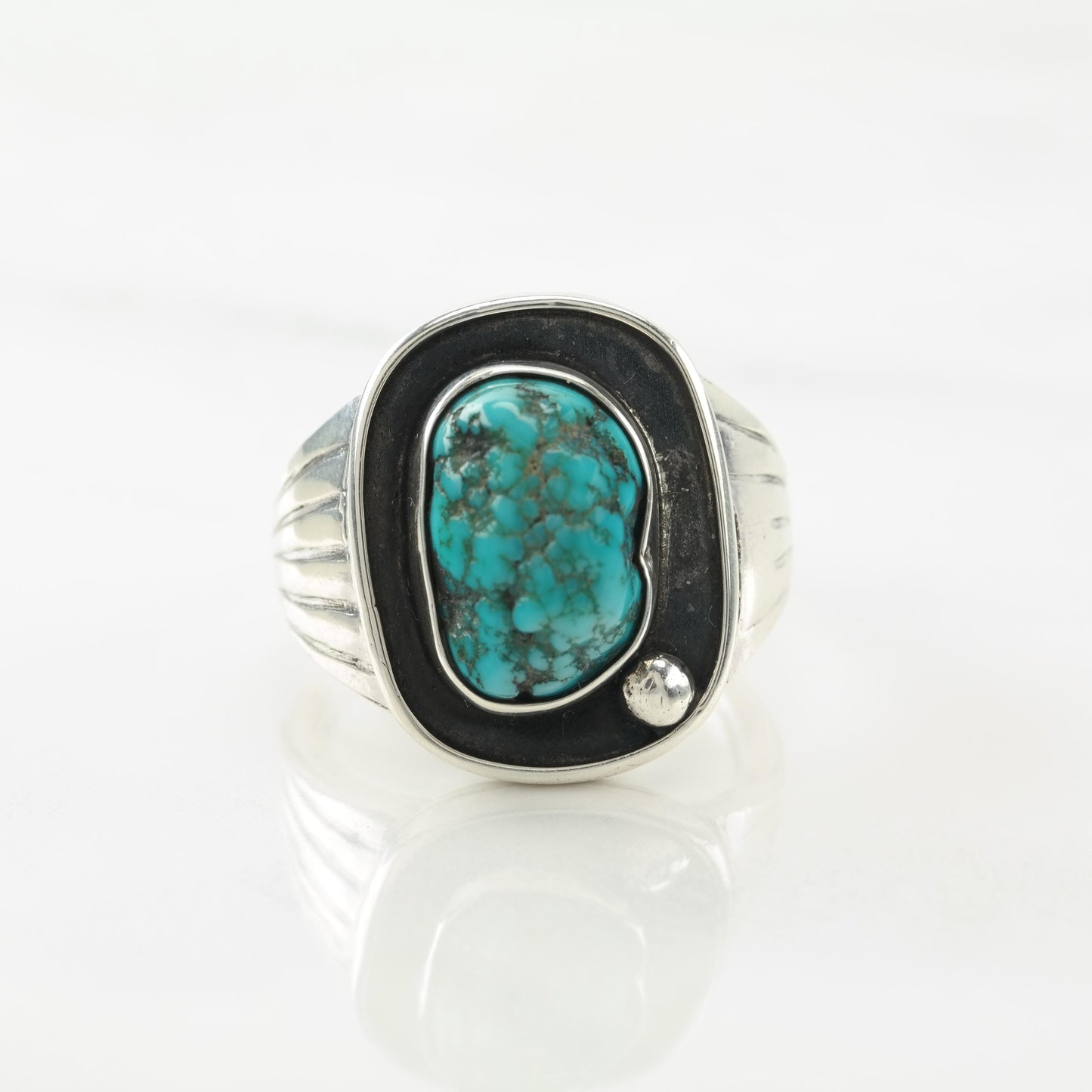 Southwest Turquoise Sterling Silver Ring Size 10