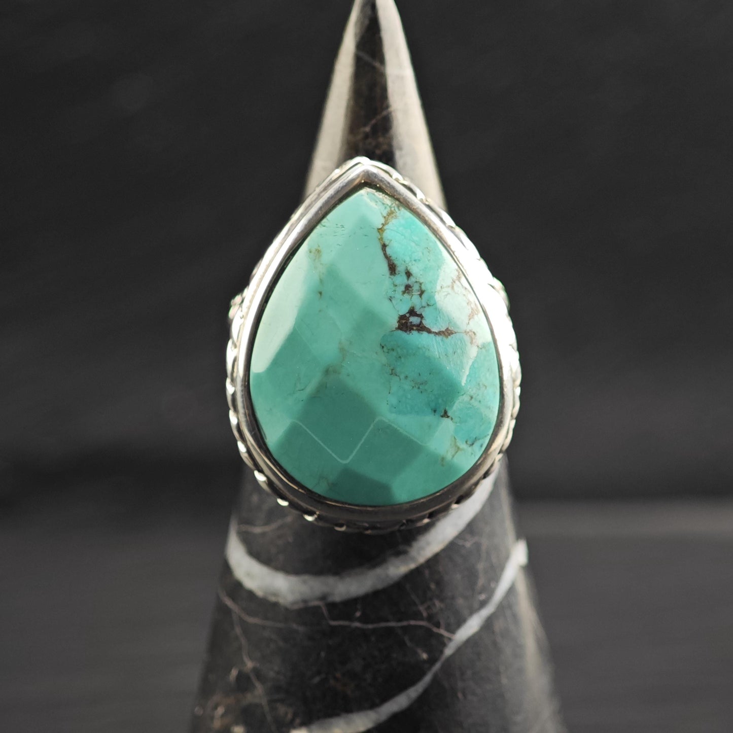 Barse Reconstituted Turquoise Sterling Silver Ring Sz 7 R6696