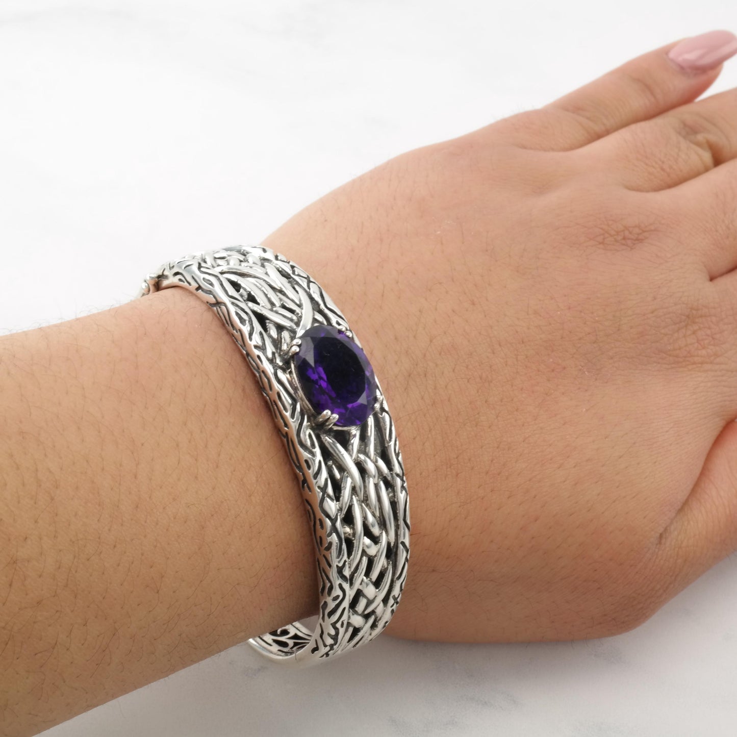 Effy Purple Amethyst, Sterling Silver Bangle Bracelet