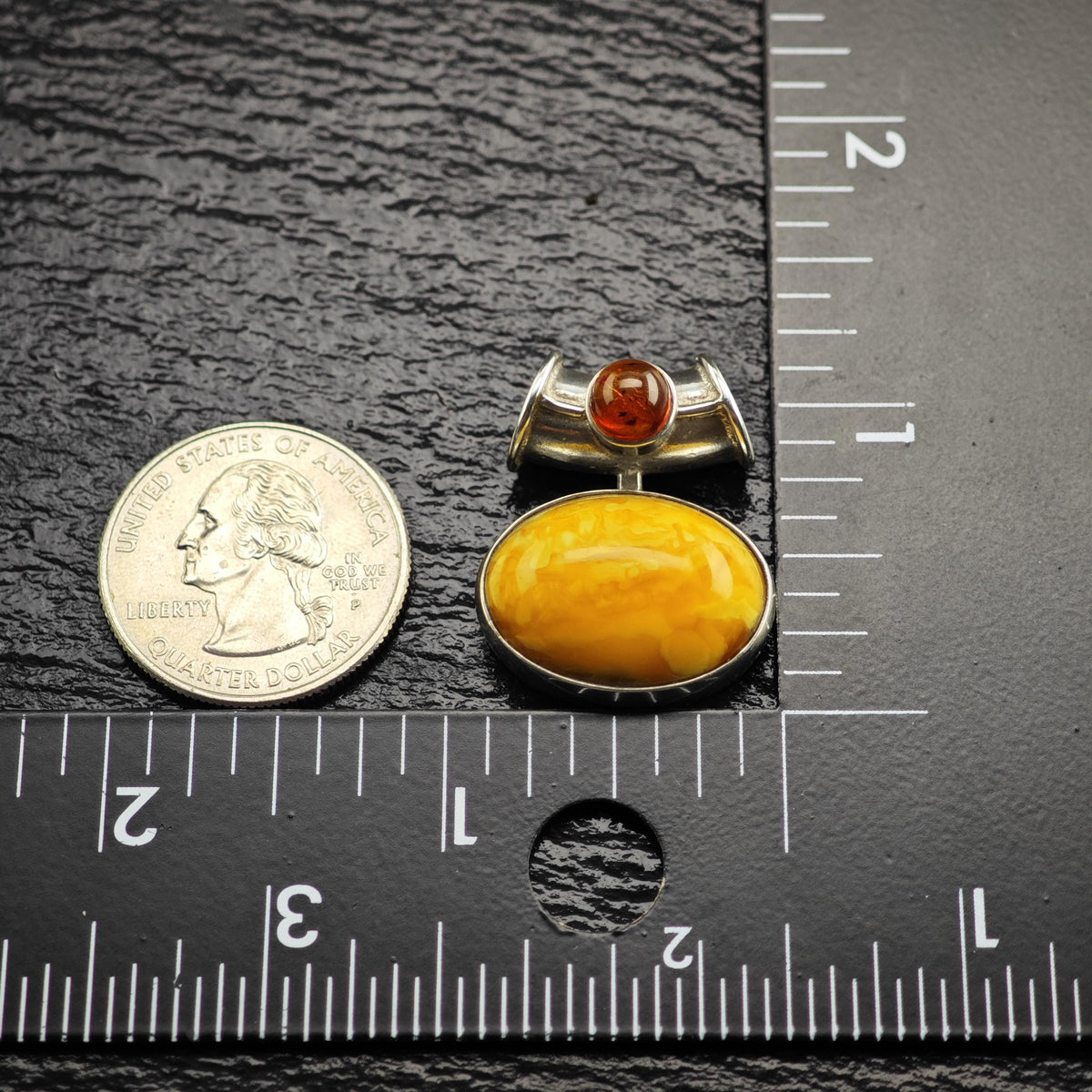 Butterscotch Amber Tube Bail Sterling Silver Pendant P3130