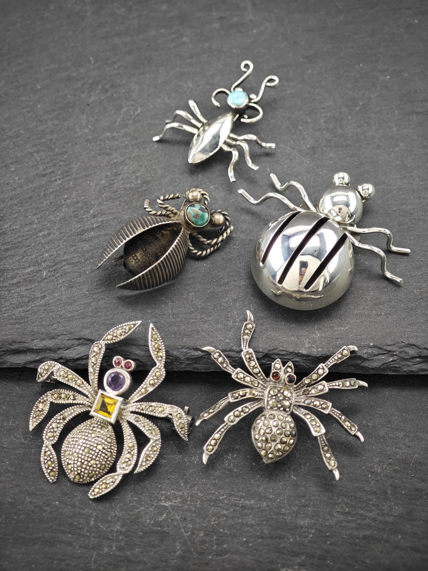 Choice of Sterling Silver Insect Brooches