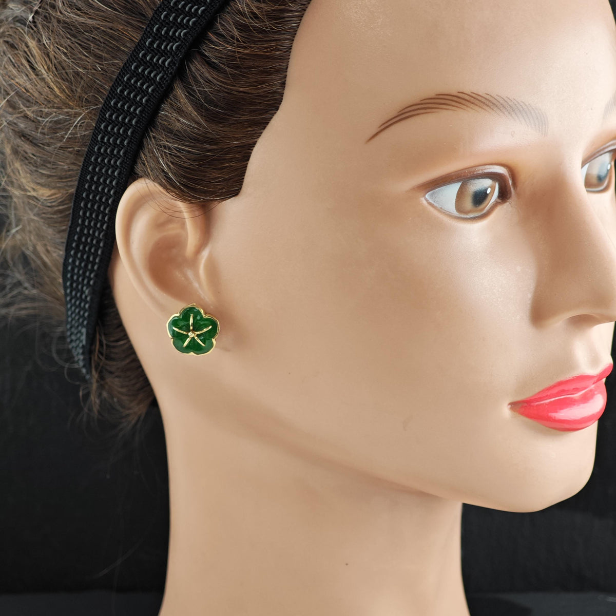 Jadeite 18K Gold Stud Earrings ER3221