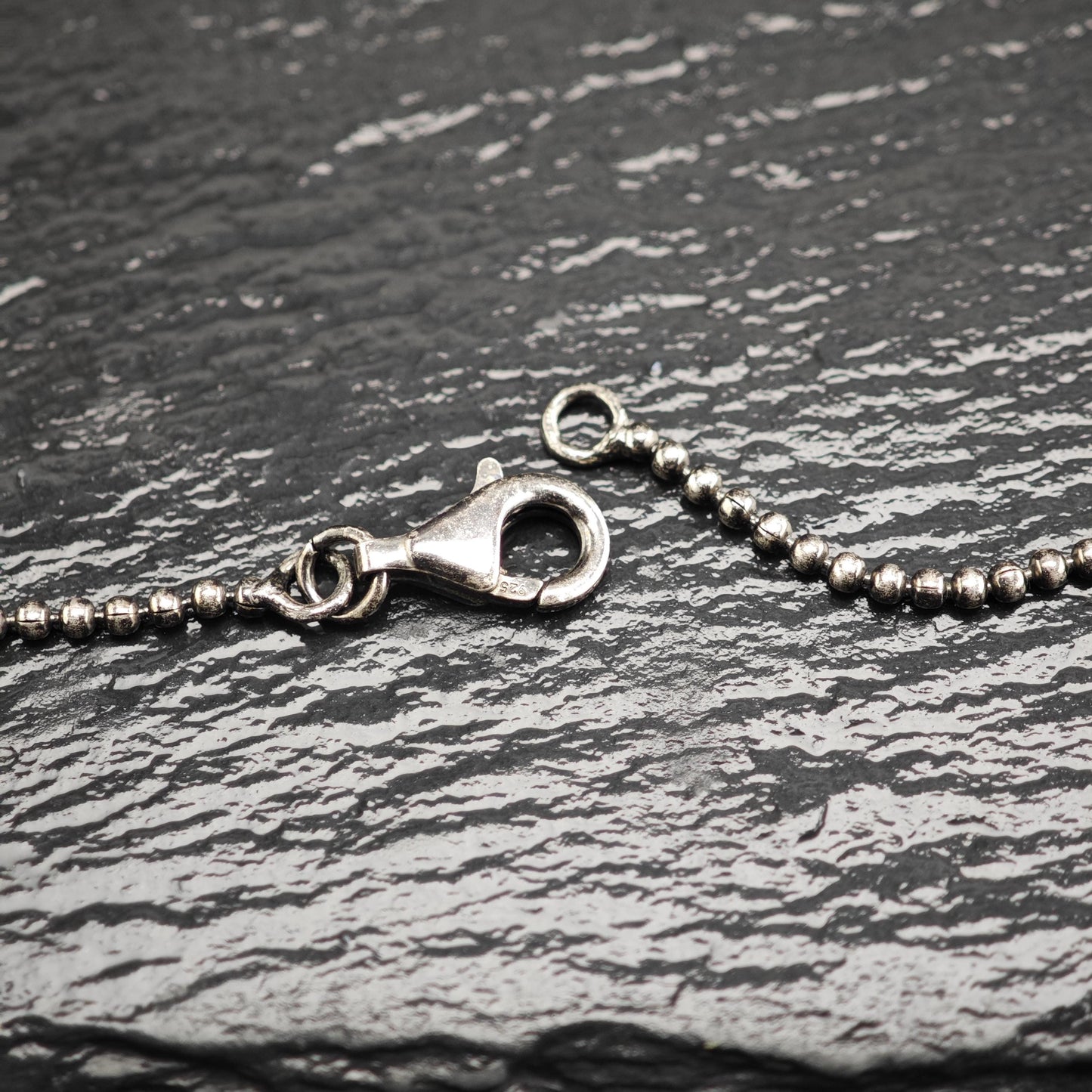 Black Oxidized Ball Chain Sterling Silver Necklace N2765