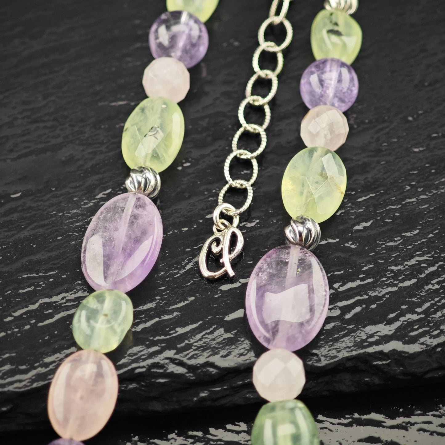 Carolyn Pollack Amethyst Prehnite Beaded Necklace N2645