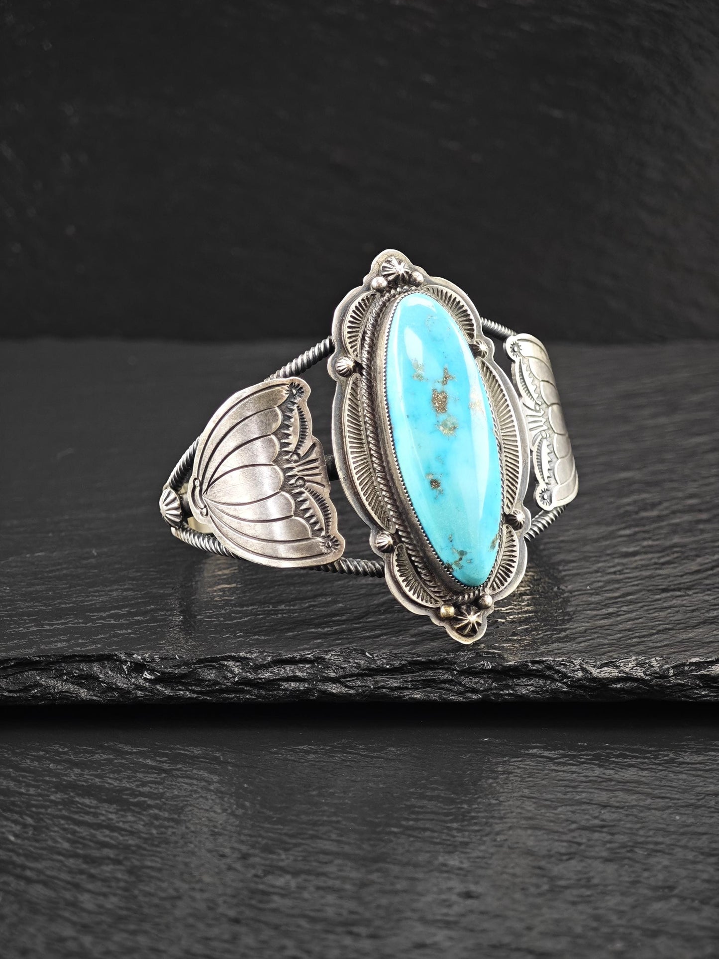 Large Native American, Cuff Bracelet Sterling Silver